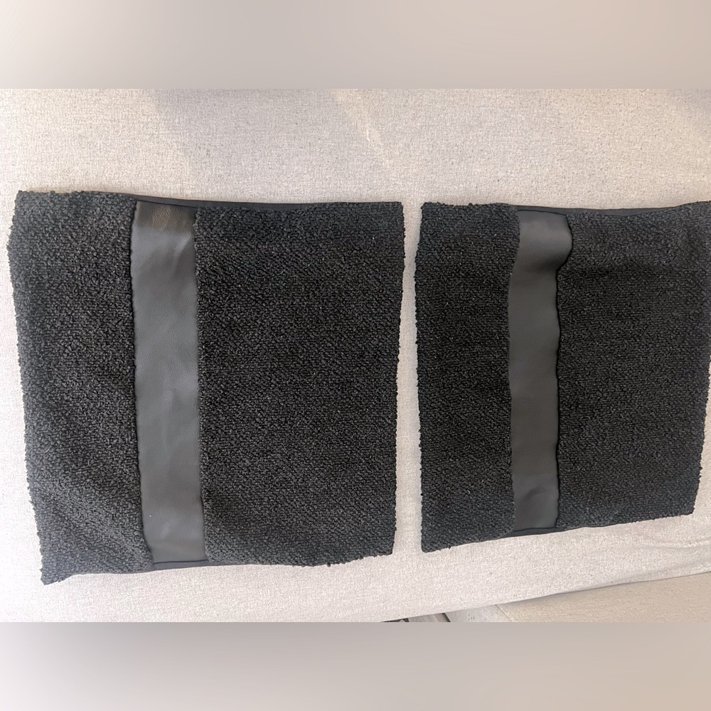 Coterie Brooklyn Caruso, All Black, Boucle pillow cover size 20”x20” set of two - Picture 3 of 8